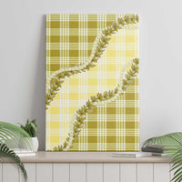 Yellow Hawaii Palaka Canvas Wall Art Hawaiian Pikake Lei