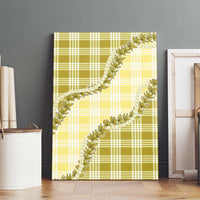 Yellow Hawaii Palaka Canvas Wall Art Hawaiian Pikake Lei