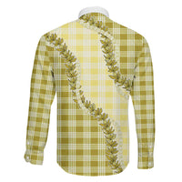 Yellow Hawaii Palaka Family Matching Tank Maxi Dress and Hawaiian Shirt Hawaiian Pikake Lei