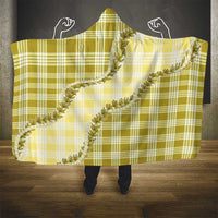 Yellow Hawaii Palaka Hooded Blanket Hawaiian Pikake Lei