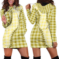 Yellow Hawaii Palaka Hoodie Dress Hawaiian Pikake Lei