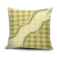 Yellow Hawaii Palaka Pillow Cover Hawaiian Pikake Lei
