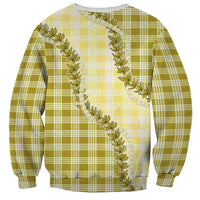 Yellow Hawaii Palaka Sweatshirt Hawaiian Pikake Lei