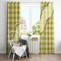 Yellow Hawaii Palaka Window Curtain Hawaiian Pikake Lei