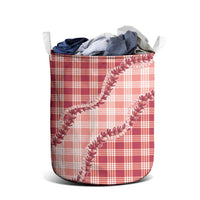 Red Hawaii Palaka Laundry Basket Hawaiian Pikake Lei