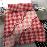 Red Hawaii Palaka Bedding Set Hawaiian Pikake Lei