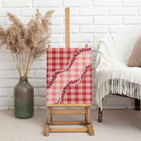 Red Hawaii Palaka Canvas Wall Art Hawaiian Pikake Lei