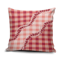 Red Hawaii Palaka Pillow Cover Hawaiian Pikake Lei