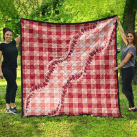 Red Hawaii Palaka Quilt Hawaiian Pikake Lei