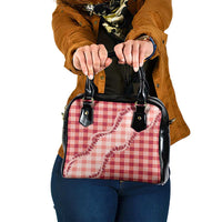 Red Hawaii Palaka Shoulder Handbag Hawaiian Pikake Lei