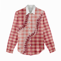 Red Hawaii Palaka Women Casual Shirt Hawaiian Pikake Lei LT05 - Polynesian Pride
