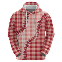 Red Hawaii Palaka Zip Hoodie Hawaiian Pikake Lei
