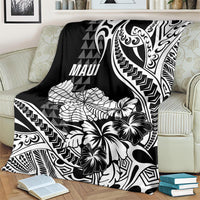 Hawaii Maui Upena Kiloi Blanket Kakau Tribal Pattern Black Version