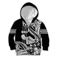 Hawaii Maui Upena Kiloi Kid Hoodie Kakau Tribal Pattern Black Version LT05 Zip Hoodie Black - Polynesian Pride