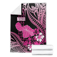 Hawaii Maui Upena Kiloi Blanket Kakau Tribal Pattern Pink Version