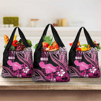 Hawaii Maui Upena Kiloi Grocery Bag Kakau Tribal Pattern Pink Version