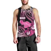 Hawaii Maui Upena Kiloi Men Tank Top Kakau Tribal Pattern Pink Version