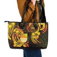 Personalised Kiribati Independence Day Leather Tote Bag 46th Anniversary