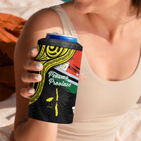 Personalised Vanuatu Penama Day 4 in 1 Can Cooler Tumbler Grunge Flag Style - Polynesian Pride
