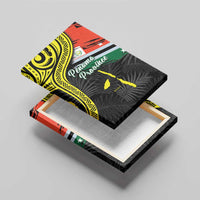 Vanuatu Penama Day Canvas Wall Art Grunge Flag Style - Polynesian Pride