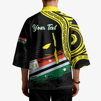 Personalised Vanuatu Penama Day Kimono Grunge Flag Style - Polynesian Pride