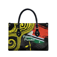 Vanuatu Penama Day Leather Bag Grunge Flag Style - Polynesian Pride