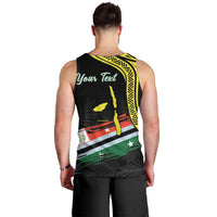 Personalised Vanuatu Penama Day Men Tank Top Grunge Flag Style - Polynesian Pride
