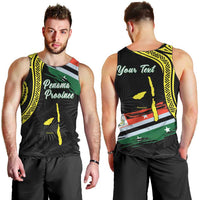 Personalised Vanuatu Penama Day Men Tank Top Grunge Flag Style - Polynesian Pride