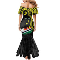 Personalised Vanuatu Penama Day Mermaid Dress Grunge Flag Style - Polynesian Pride