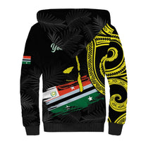 Personalised Vanuatu Penama Day Sherpa Hoodie Grunge Flag Style - Polynesian Pride