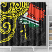 Vanuatu Penama Day Shower Curtain Grunge Flag Style - Polynesian Pride