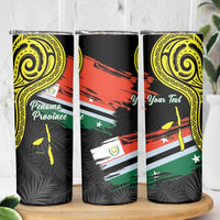 Personalised Vanuatu Penama Day Skinny Tumbler Grunge Flag Style - Polynesian Pride