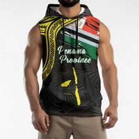 Personalised Vanuatu Penama Day Sleeveless Hoodie Grunge Flag Style LT05 - Polynesian Pride