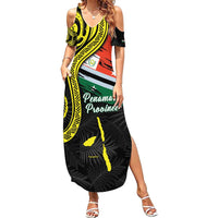 Personalised Vanuatu Penama Day Summer Maxi Dress Grunge Flag Style - Polynesian Pride