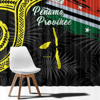 Vanuatu Penama Day Window Curtain Grunge Flag Style - Polynesian Pride