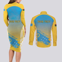 Personalised Vanuatu Sanma Day Couples Matching Long Sleeve Bodycon Dress and Long Sleeve Button Shirt Special Style LT05 - Polynesian Pride