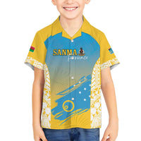 Personalised Vanuatu Sanma Day Family Matching Off Shoulder Short Dress and Hawaiian Shirt Special Style - Polynesian Pride