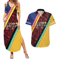 Love Torba PNG Day Couples Matching Summer Maxi Dress and Hawaiian Shirt Together We Grow - Polynesian Pride