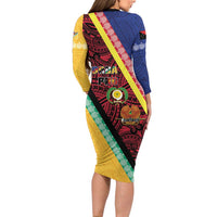 Love Torba PNG Day Family Matching Long Sleeve Bodycon Dress and Hawaiian Shirt Together We Grow - Polynesian Pride