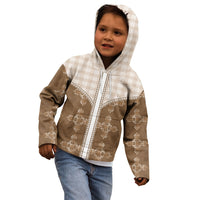 Beige Hawaii Paniolo Quilt Motif Kid Hoodie LT05 - Polynesian Pride
