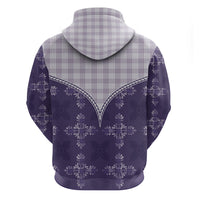 Purple Hawaii Paniolo Quilt Motif Zip Hoodie LT05 - Polynesian Pride