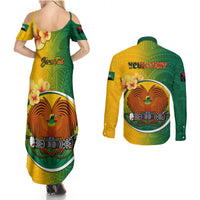 Personalized Papua New Guinea Enga Province Couples Matching Summer Maxi Dress and Long Sleeve Button Shirts Mix Coat Of Arms Polynesian Pattern LT05 - Polynesian Pride