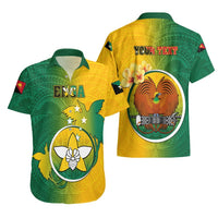 Personalized Papua New Guinea Enga Province Hawaiian Shirt Mix Coat Of Arms Polynesian Pattern LT05 - Polynesian Pride