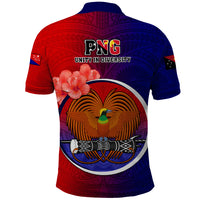 Papua New Guinea Central Province Polo Shirt Mix Coat Of Arms Polynesian Pattern LT05 - Polynesian Pride