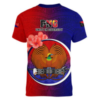 Papua New Guinea Central Province Women V Neck T Shirt Mix Coat Of Arms Polynesian Pattern LT05 - Polynesian Pride