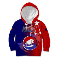 Personalized Papua New Guinea Central Province Kid Hoodie Mix Coat Of Arms Polynesian Pattern LT05 Hoodie Blue - Polynesian Pride