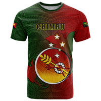 Papua New Guinea Chimbu Province T Shirt Mix Coat Of Arms Polynesian Pattern LT05 Red - Polynesian Pride