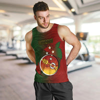 Personalized Papua New Guinea Chimbu Province Men Tank Top Mix Coat Of Arms Polynesian Pattern LT05 - Polynesian Pride