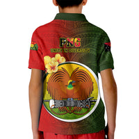 Papua New Guinea Eastern Highlands Province Kid Polo Shirt Mix Coat Of Arms Polynesian Pattern LT05 - Polynesian Pride