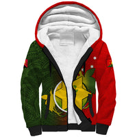 Personalized Papua New Guinea Eastern Highlands Province Sherpa Hoodie Mix Coat Of Arms Polynesian Pattern LT05 Unisex Red - Polynesian Pride